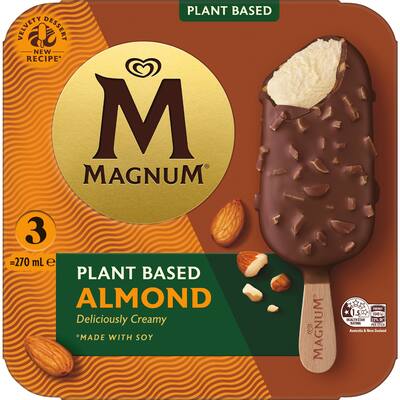 magnum frozen dessert on stick plant based almond