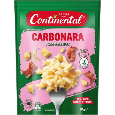 continental pasta & sauce carbonara