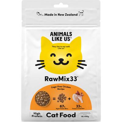 animals like us dry cat food raw mix 33 cage free chicken