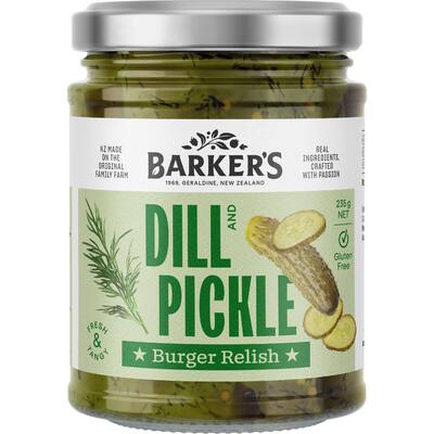 barker's burger relish dill & pickle