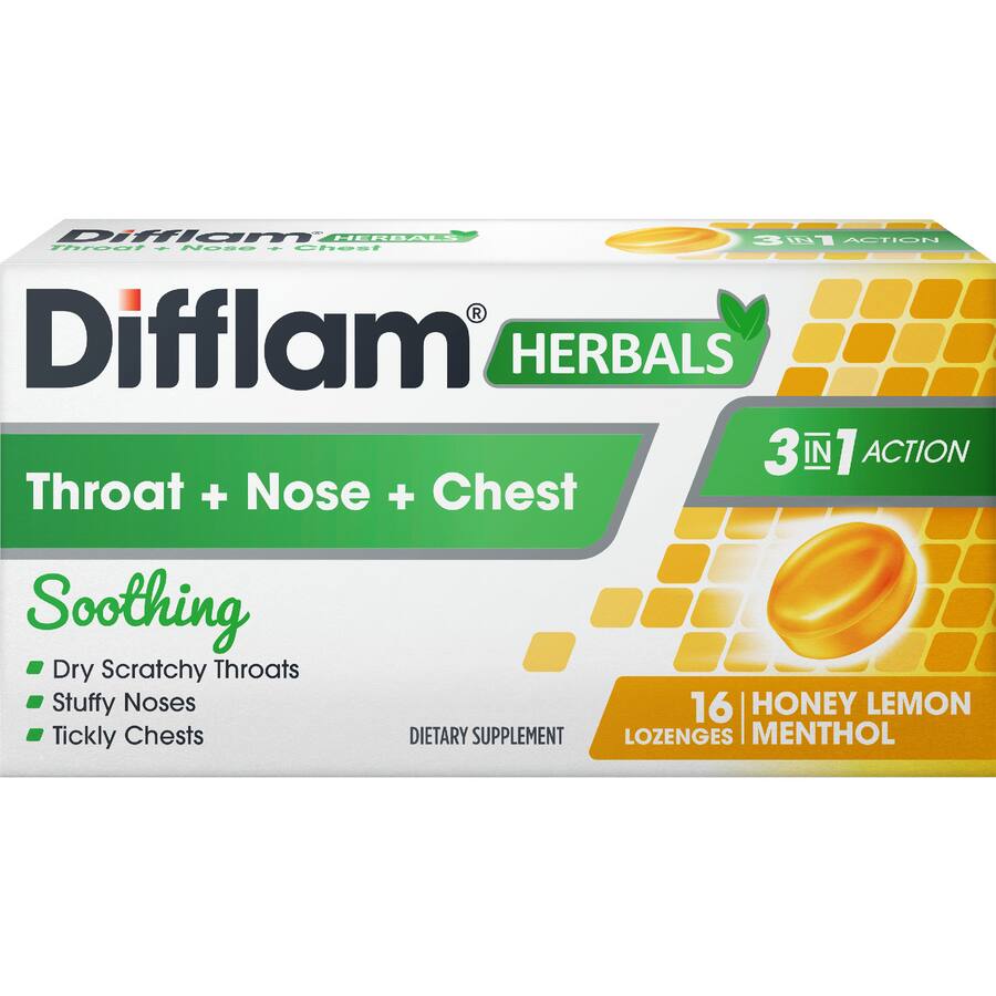 Difflam Herbals Lozenges Honey Lemon Menthol