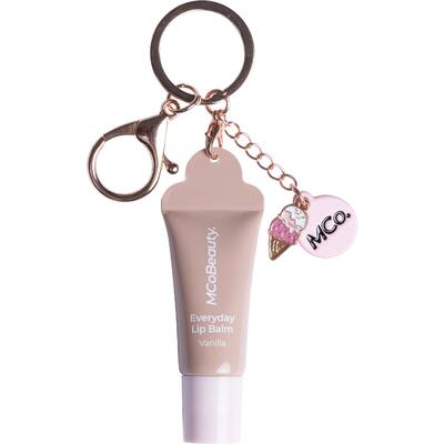 mcobeauty lip balm with keyring, vanilla
