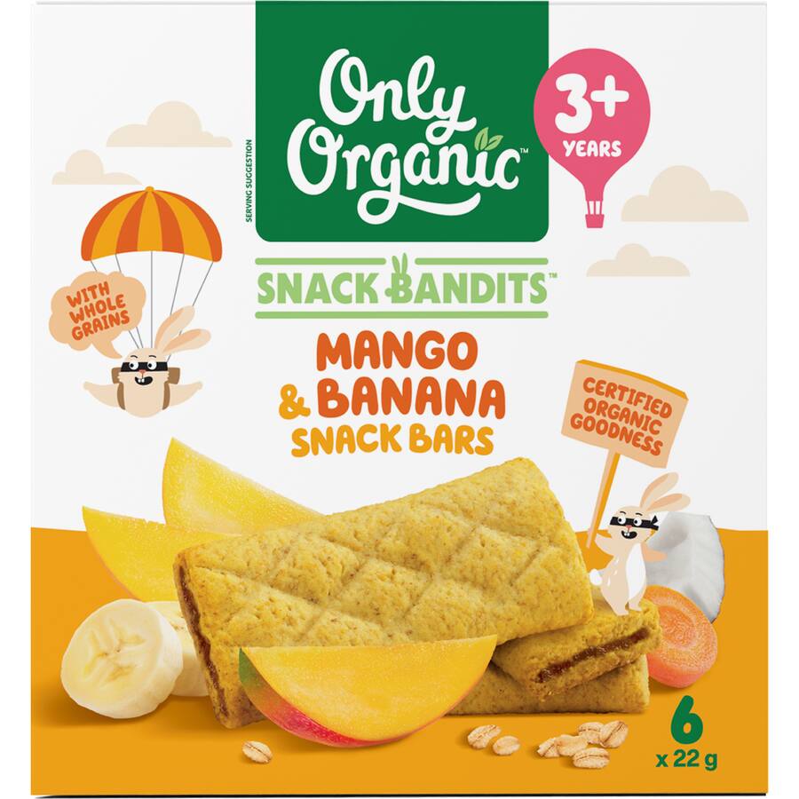 Only Organic Snack Bandits Baby Snack Bars Mango & Banana