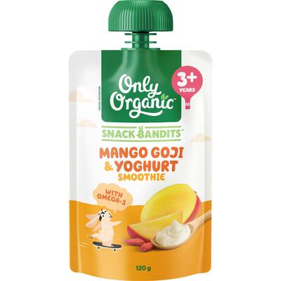 only organic snack bandits yoghurt smoothie mango goji