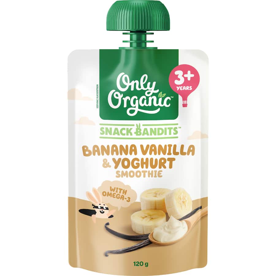 Only Organic Snack Bandits Yoghurt Smoothie Banana Vanilla