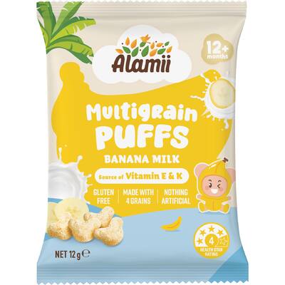 alamii multigrain puffs banana milk