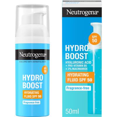 neutrogena hydroboost facial cream hydrating fluid spf50+