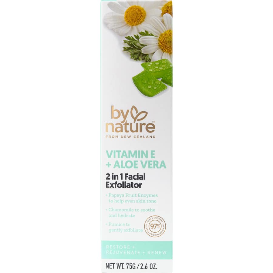 By Nature Exfoliator Vitamin E + Aloe Vera 2In1