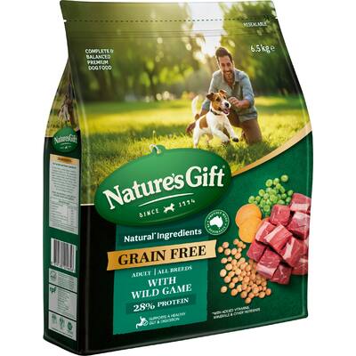 nature's gift dry dog food with wild game grainfree
