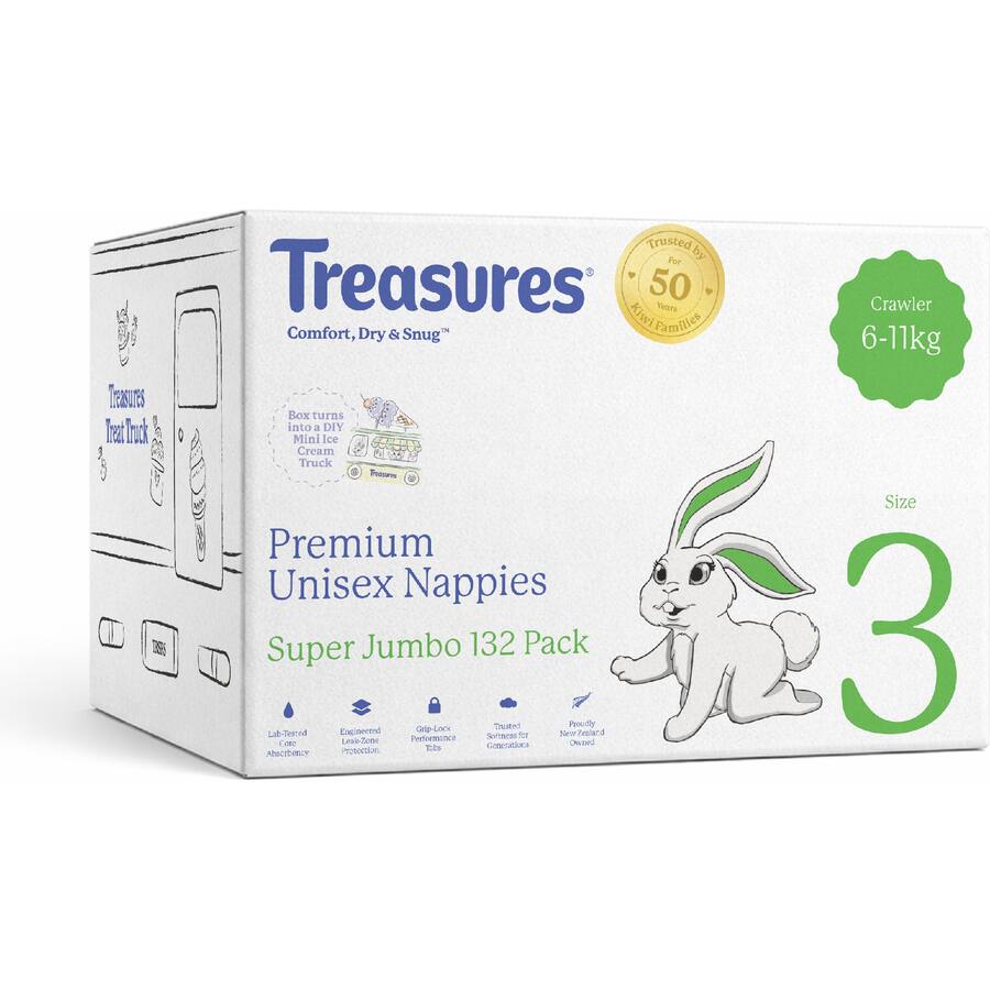Treasures Nappies Crawler 6-11Kg Super Jumbo