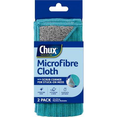 Microfibre cloth with scrub corner