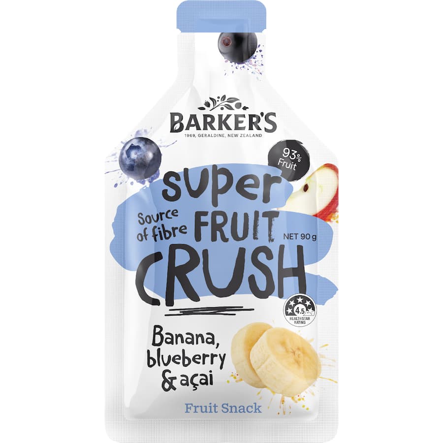 Barker's Super Fruit Crush Fruit Snack Banana Blueberry Acai