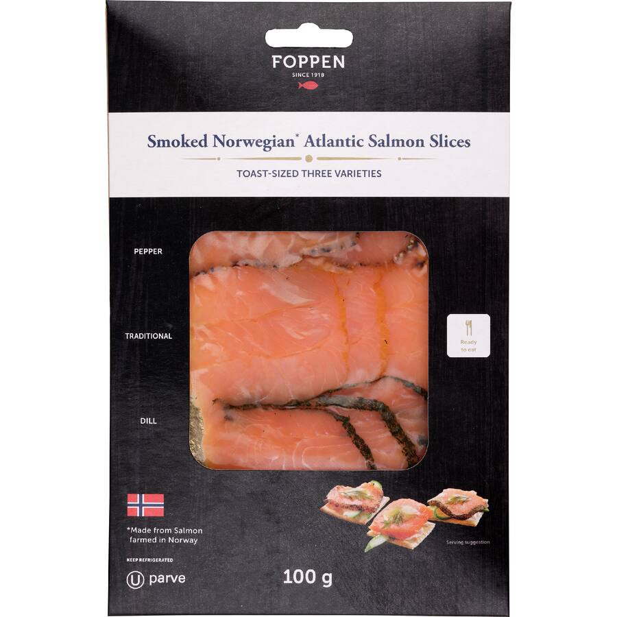 Foppen Salmon Slices Cold Smoked Toast