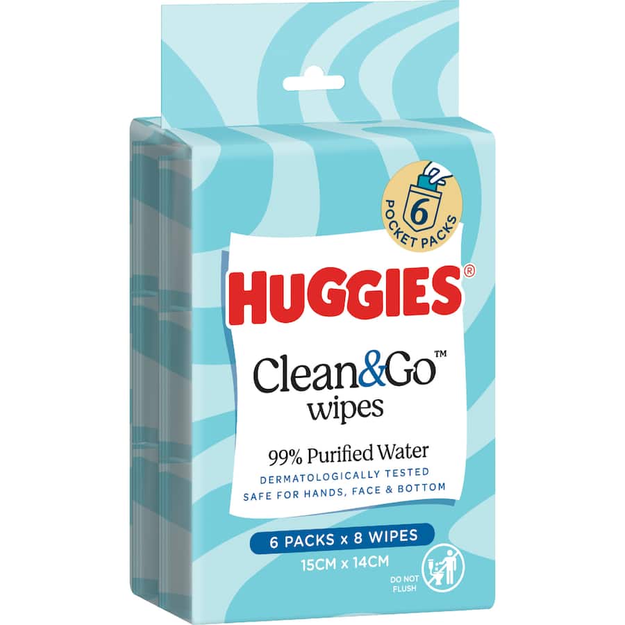 Huggies Clean & Go Wipes 99% Purified Water