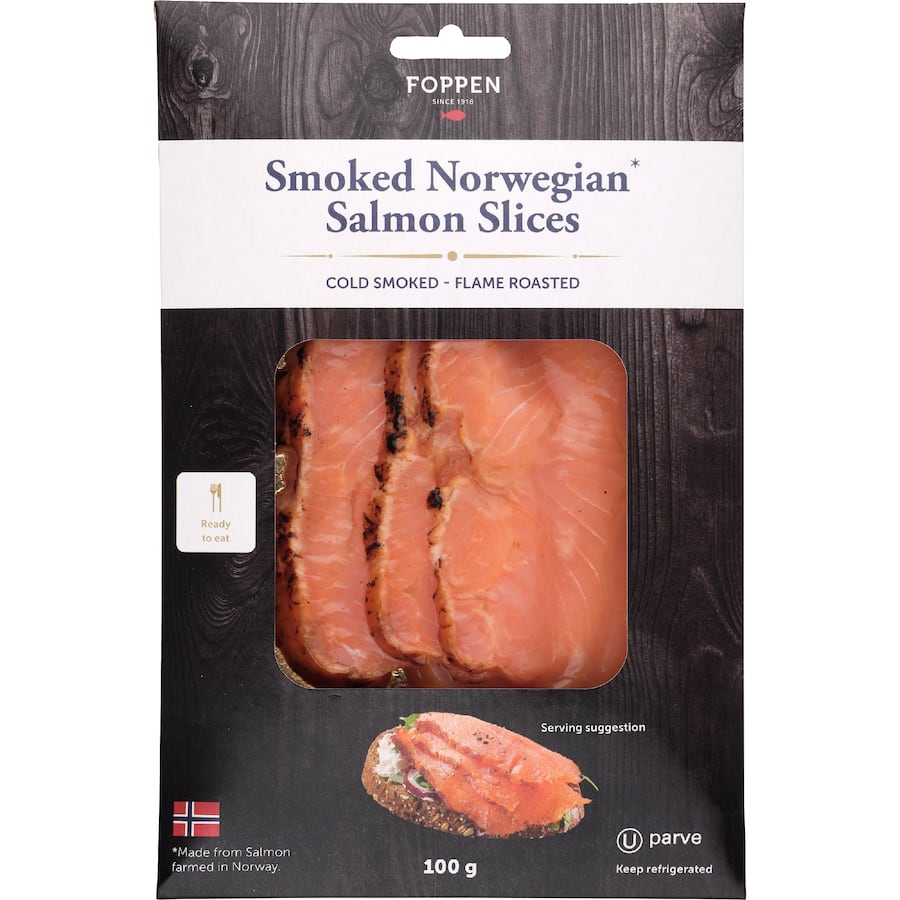 Foppen Salmon Slices Cold Smoked Flame Roasted