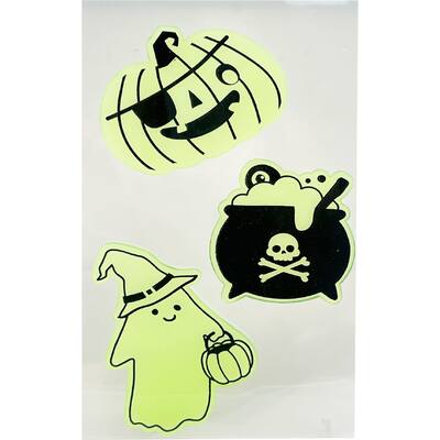 halloween window gel cling glow in the dark characters