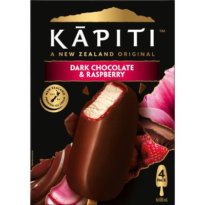 kapiti ice cream on stick choc raspberr