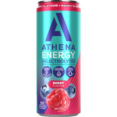 athena energy + electrolytes drink zero sugar berry flavour