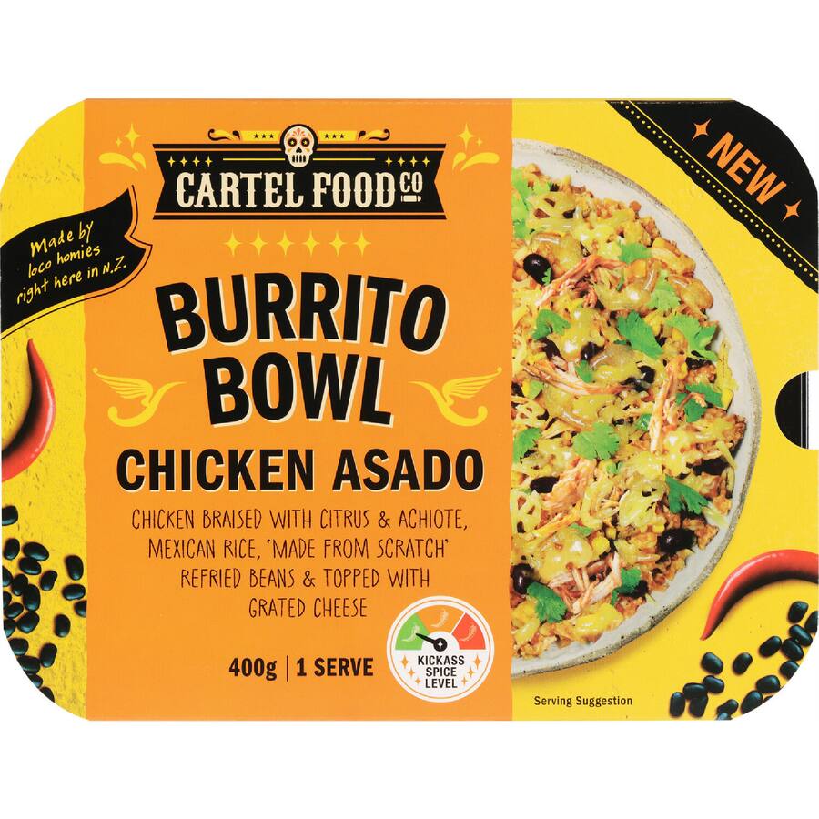 Cartel Food Co Frozen Burrito Bowl Chicken Asado