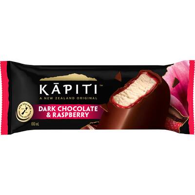 kapiti ice cream on stick dark chocolate & raspberry