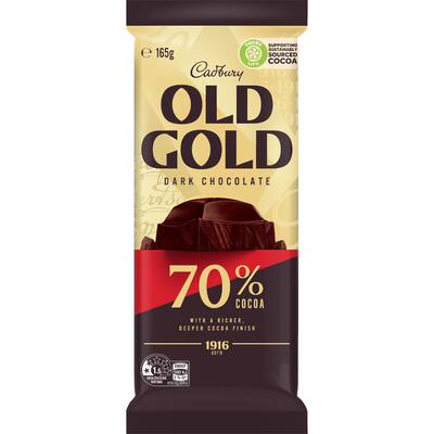old gold chocolate block dark chocolate 70