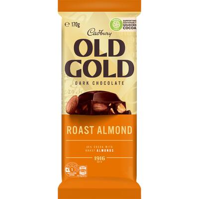 cadbury old gold chocolate block roast almond