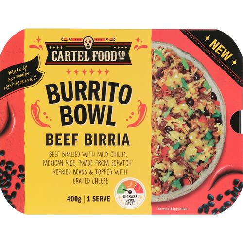 Cartel Food Co Frozen Burrito Bowl Beef Birria