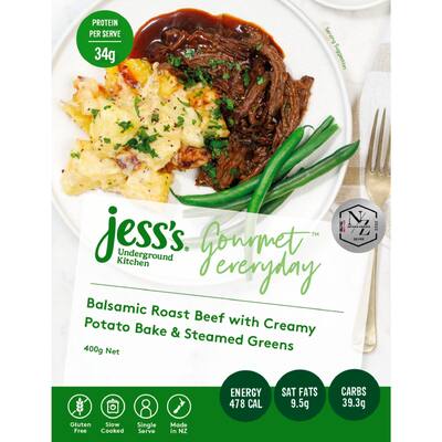 jess's roast beef balsamic with potato bake