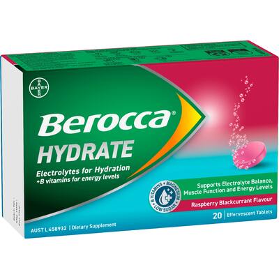 berocca hydrate electrolytes raspberry blackcurrant