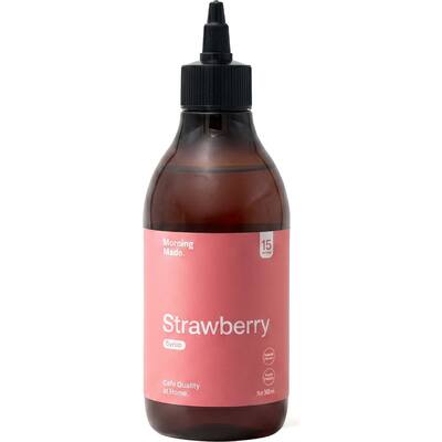 morning made coffee syrup strawberry latte