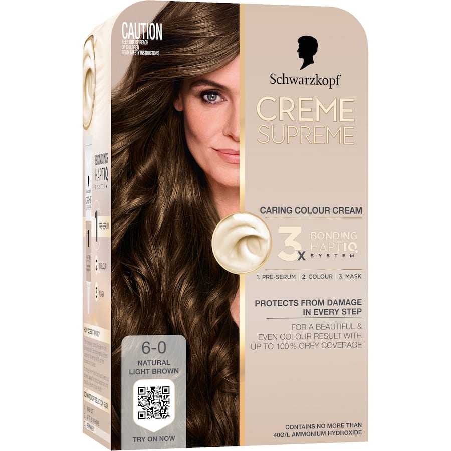 Schwarzkopf Creme Supreme Hair Colour 6-0 Natural Light Brown