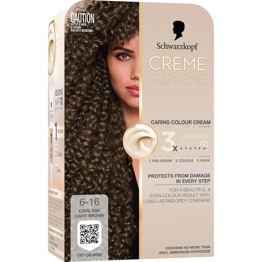 Schwarzkopf Creme Supreme Hair Colour 6-16 Cool Ash Light Brown