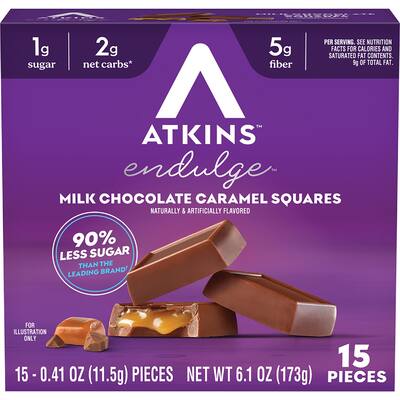 atkins endulge squares milk chocolate caramel