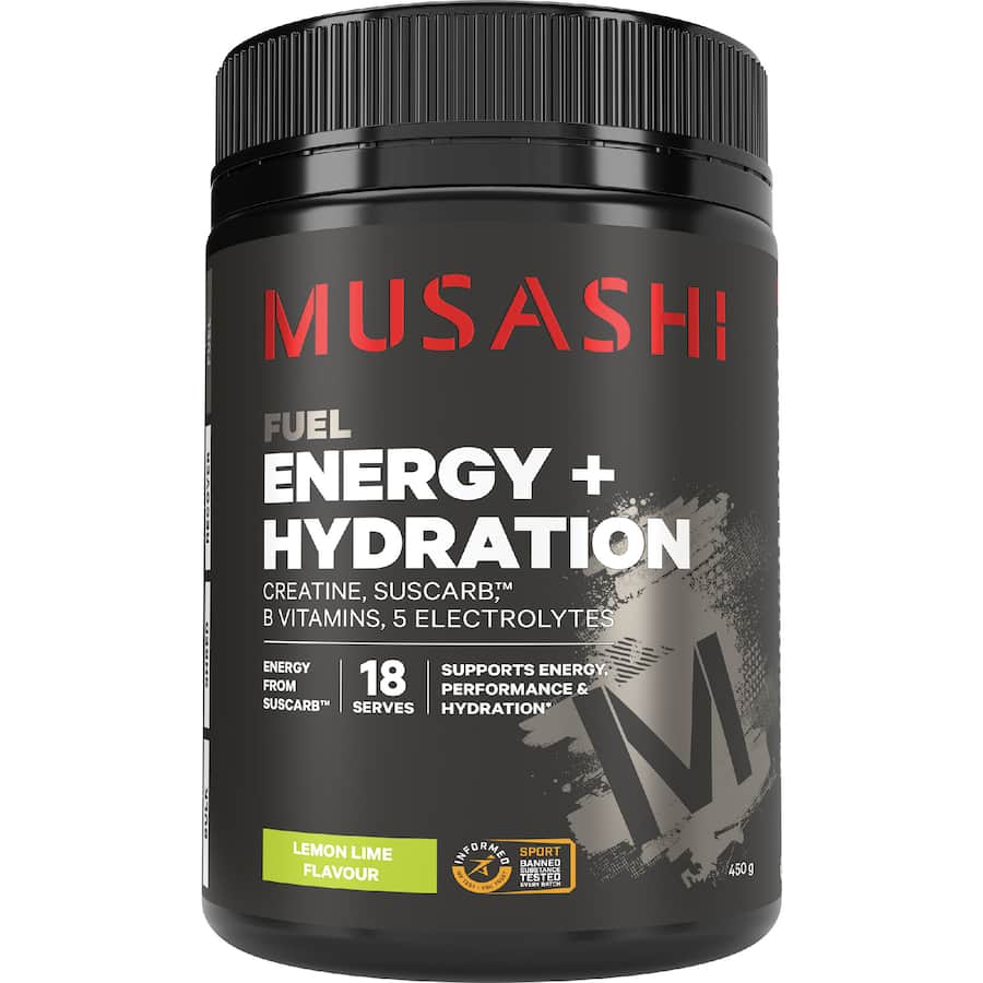 Musashi Energy + Hydration Drink Lemon Lime Flavour