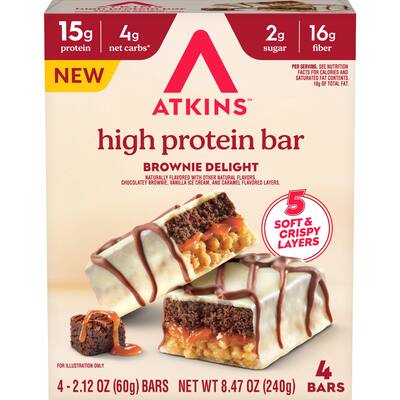 atkins high protein bars brownie delight
