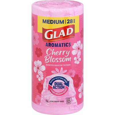 glad aromatics kitchen tidy bags medium cherry blossom