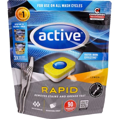 active rapid dishwasher tablets lemon