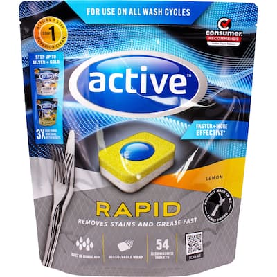 active rapid dishwasher tablets lemon