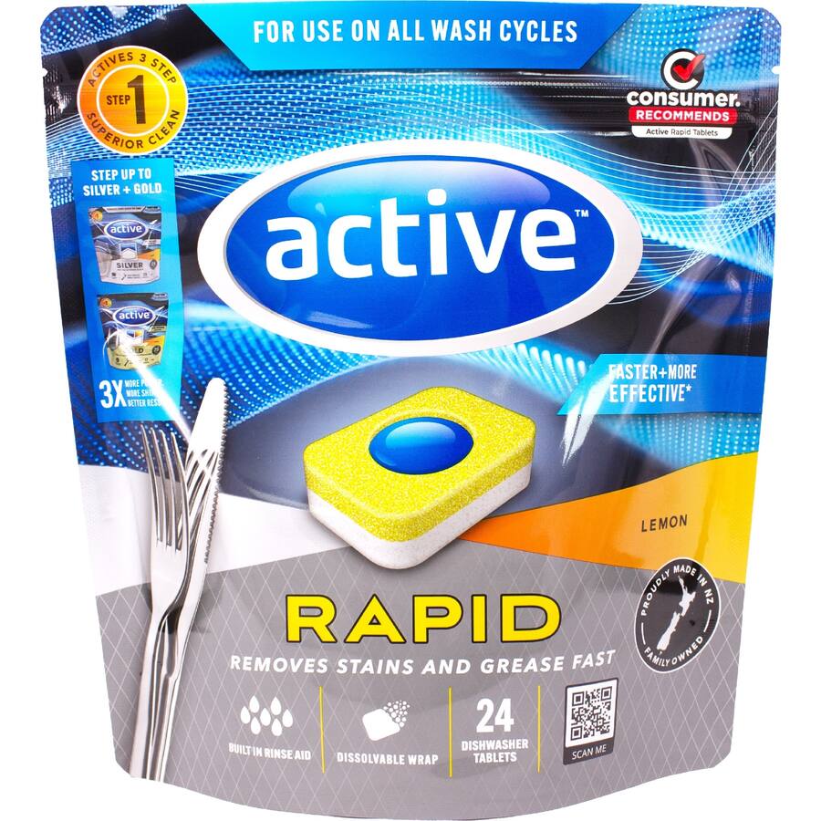 Active Rapid Dishwasher Tablets Lemon