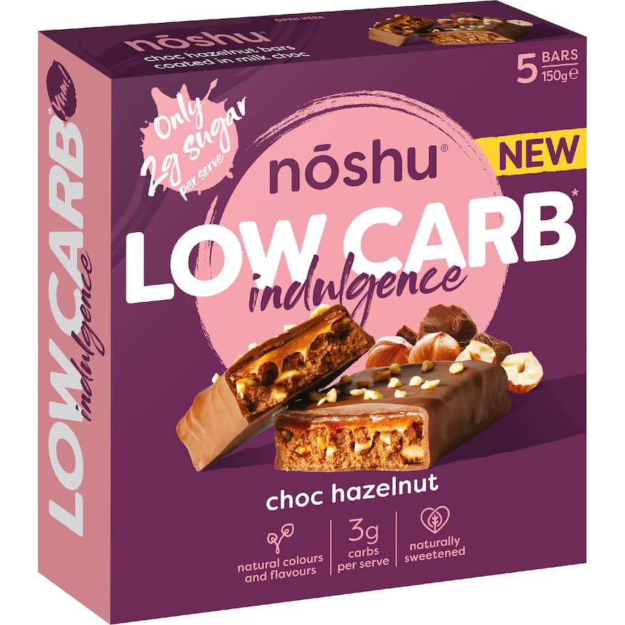 Noshu Low Carb Indulgence Bars Choc Hazlenut