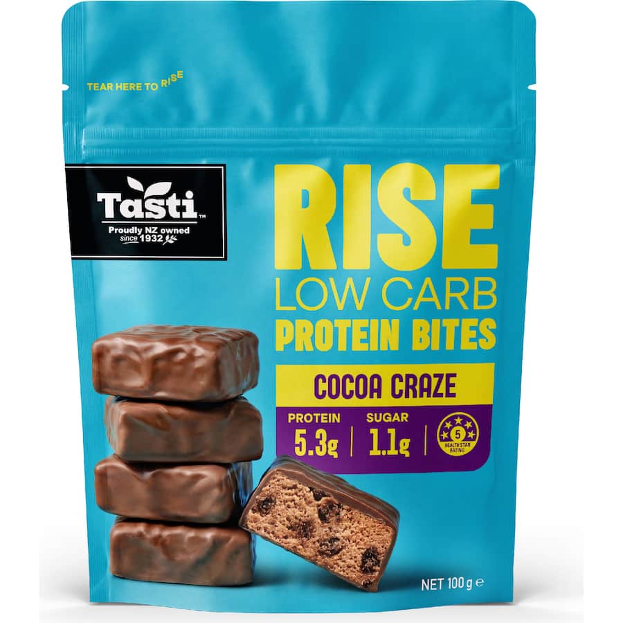 Tasti Rise Protein Bites Low Carb Cocoa