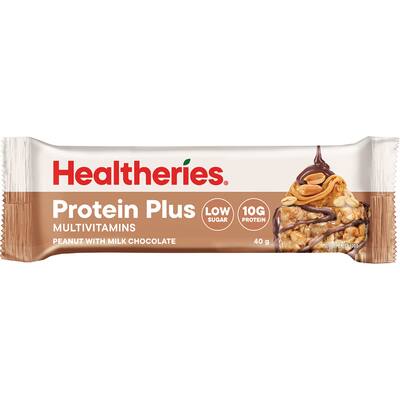 healtheries high protein+ bar peanut butter & choc
