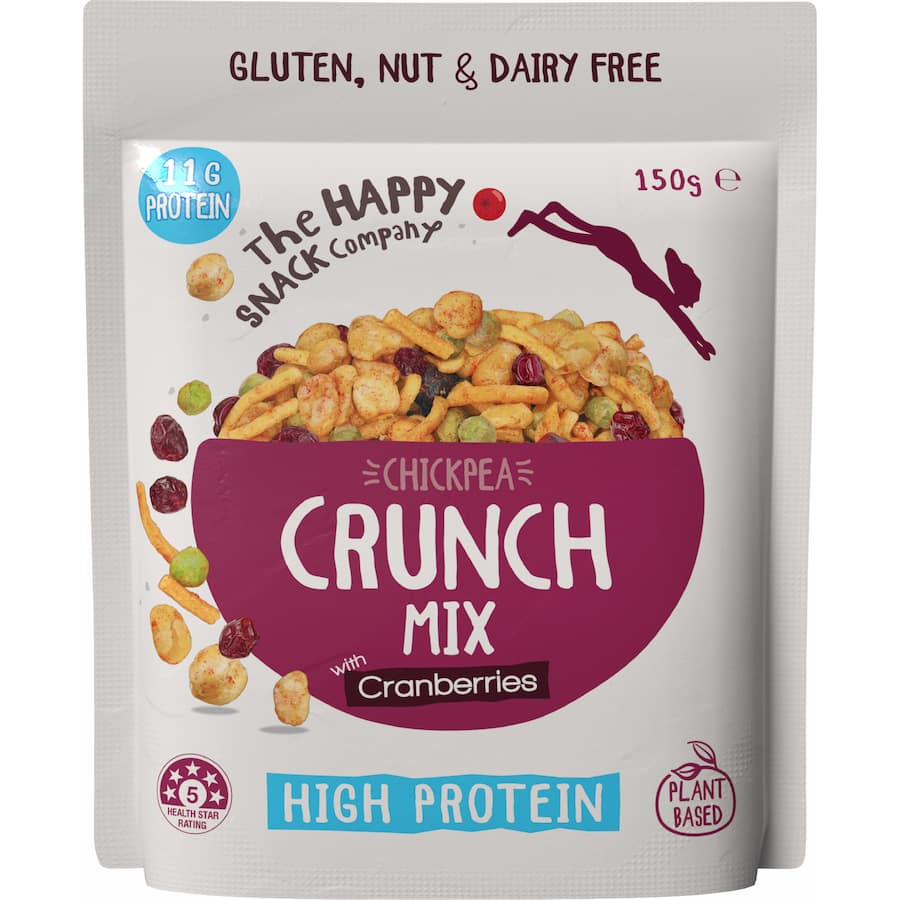The Happy Snack Company Roasted Chickpeas Crunch Mix Cranberry