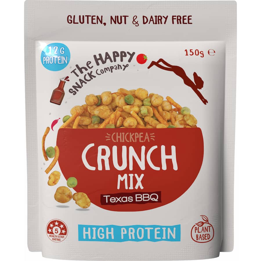 The Happy Snack Company Roasted Chickpeas Crunch Mix Texas Bbq