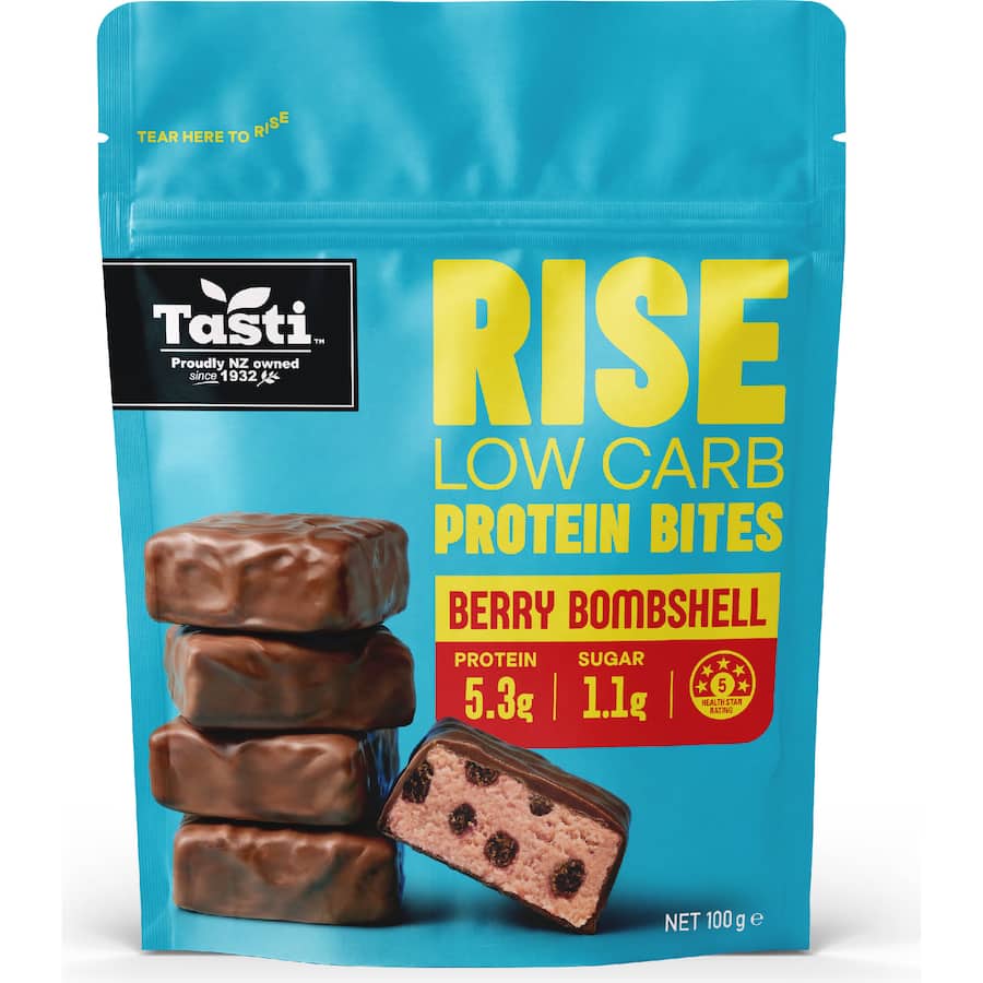 Tasti Rise Protein Bites Low Carb Berry