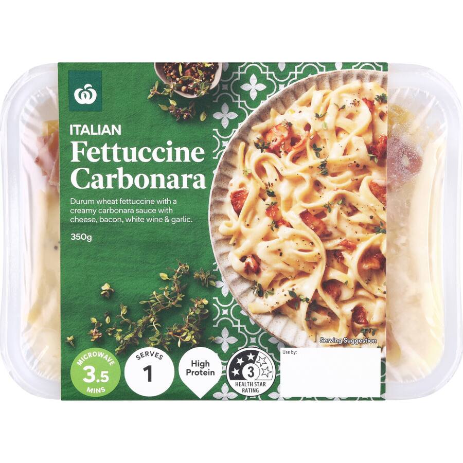 Woolworths Ready Meal Fettucine Carbonara