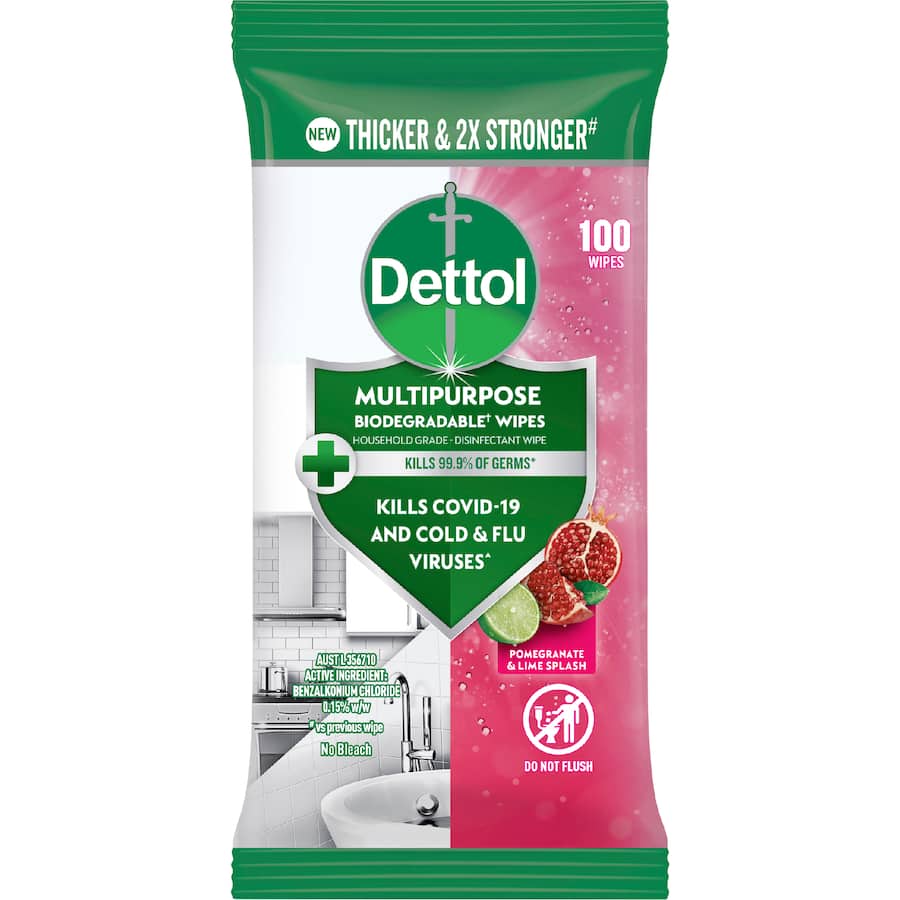Dettol Disinfectant Wipes Pomegranate Lime