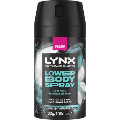 lynx deodorant coconut lower body spray