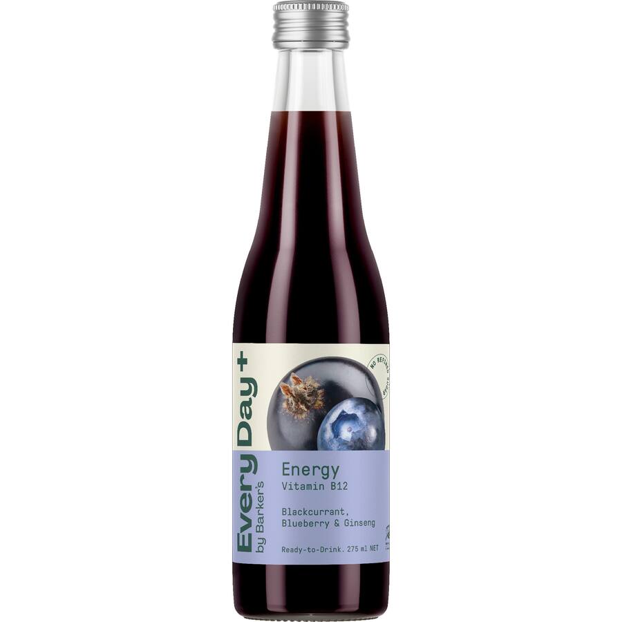 Barker's Energy Fruit Drink Blackcurrant Blueberry Ginseng