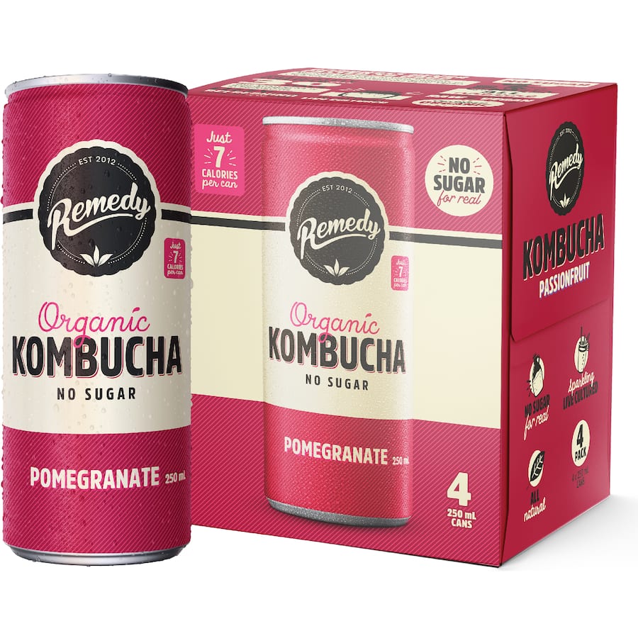 Remedy Kombucha No Sugar Pomegranate